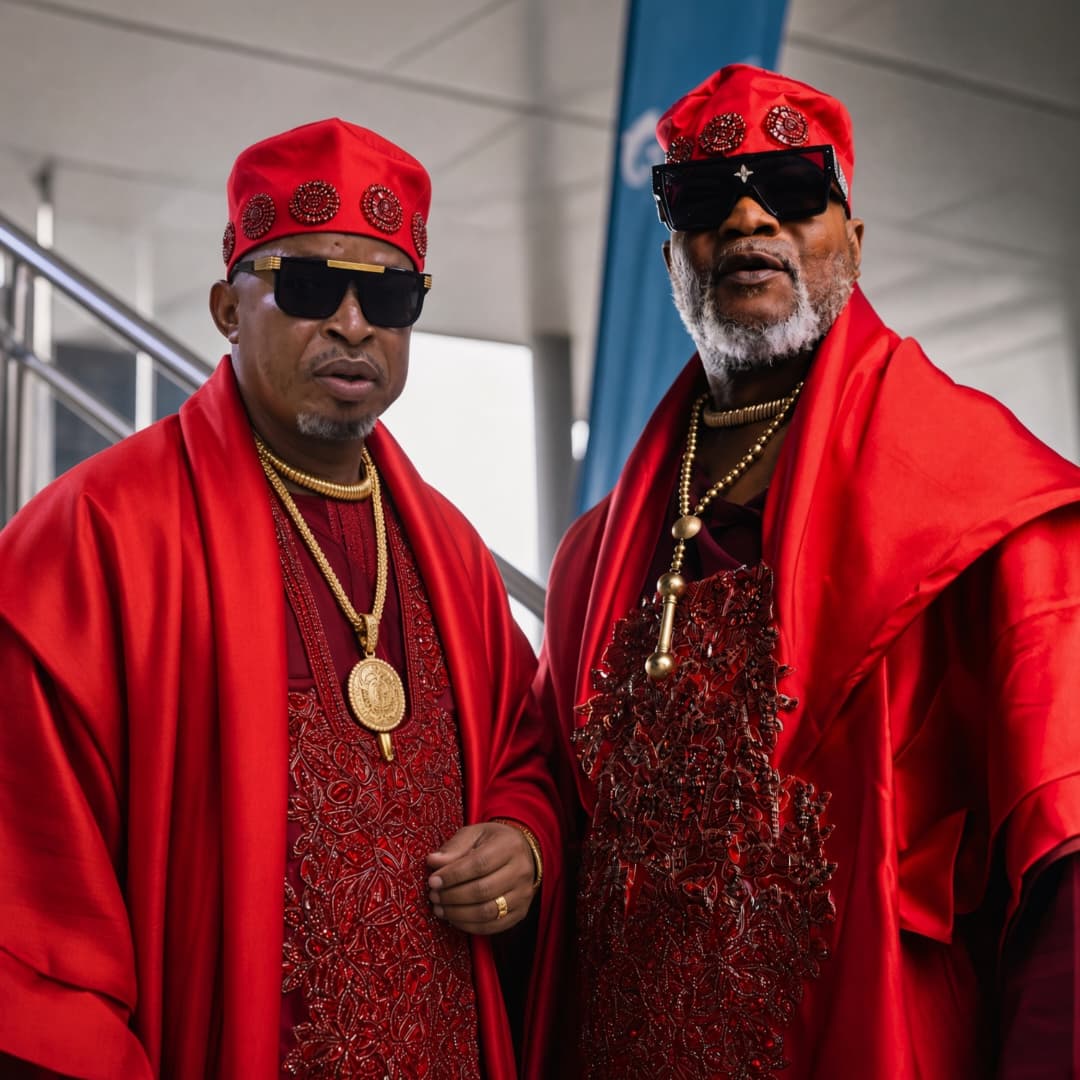 King Duke Melody in traditional red attire